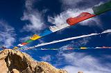 Tibetan prayer flags, Nam Tso Lake, Tibet, China